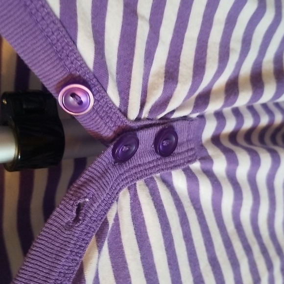 Striped Purple & White Hoody Top 2XL - Picture 5 of 7